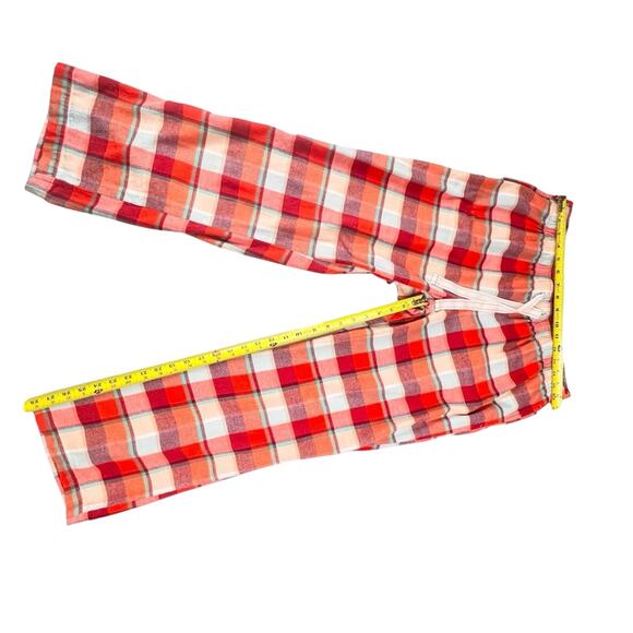 Old Navy Flannel Pajama 2-Piece Set Size L Plaid Red Orange PJs Sleep Lounge - Picture 8 of 12